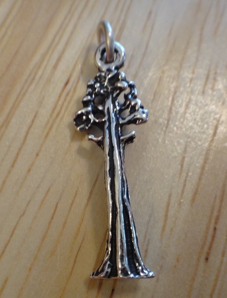Redwood Tree Forest California 24x8mm Sterling Silver Charm