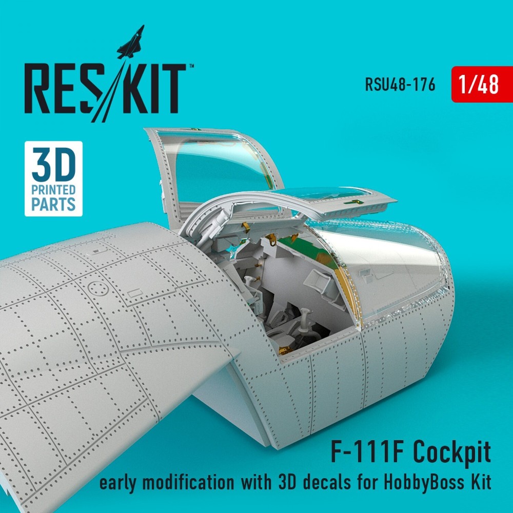 ResKit RSU48-0176  1:48 F-111F Cockpit modification with 3D decals for HobbyBoss