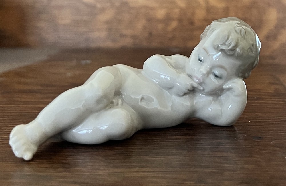 Lladro Nao Porcelain Naked Boy Figurine