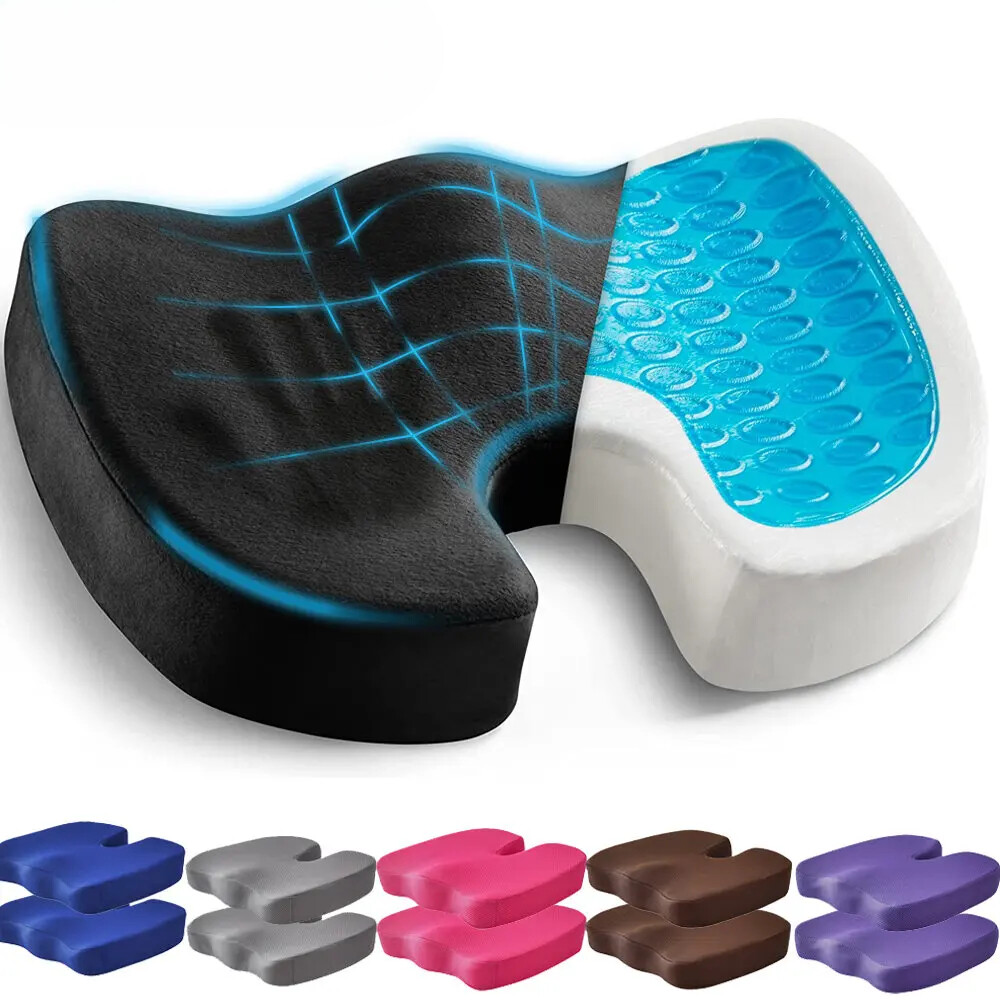 Gel Enhanced Seat Cushion Non-Slip Memory Foam For Office Chair Car Seat Cushion