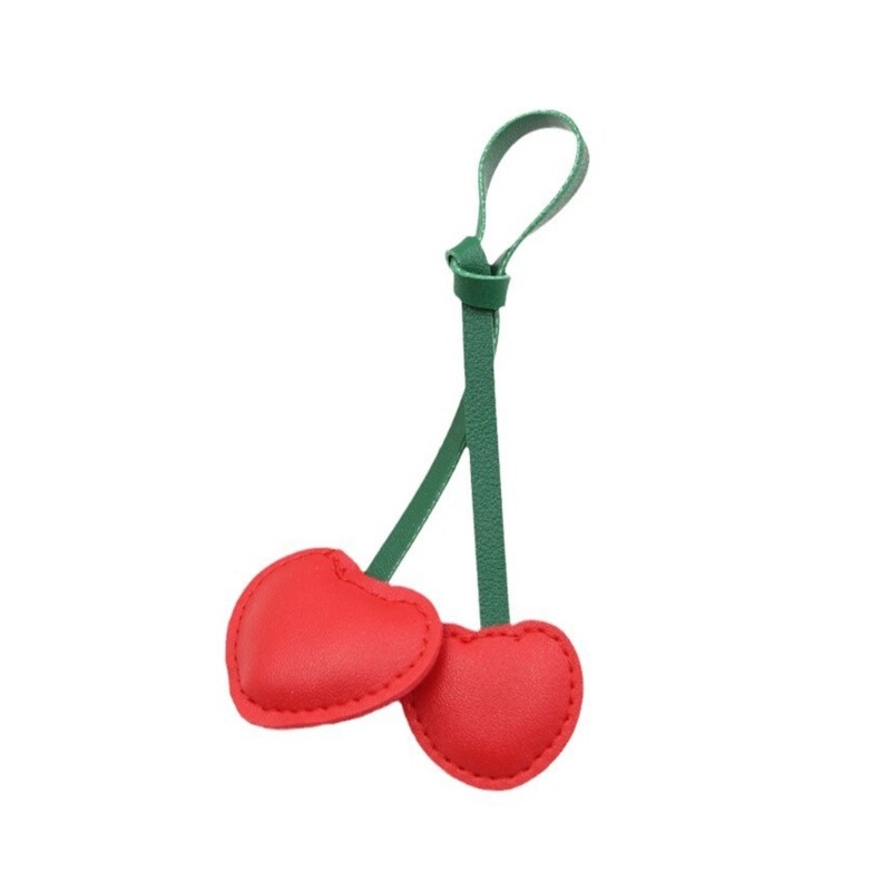 Cherry Bag Charm Purse Decoration Fruit Shape Key Ring Fashion Bag Accessory