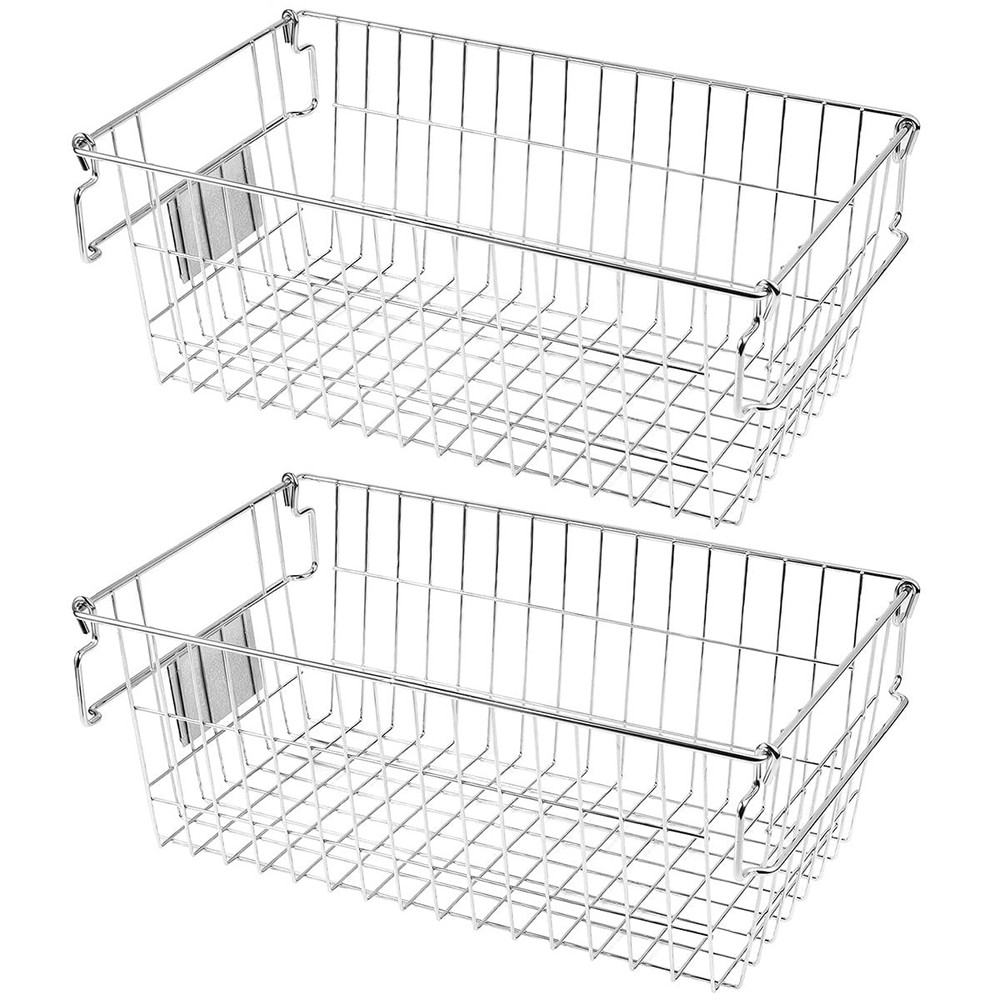 Best Orgneas Stackable Chest Freezer Baskets Organizer Bins Metal Wire Pantry