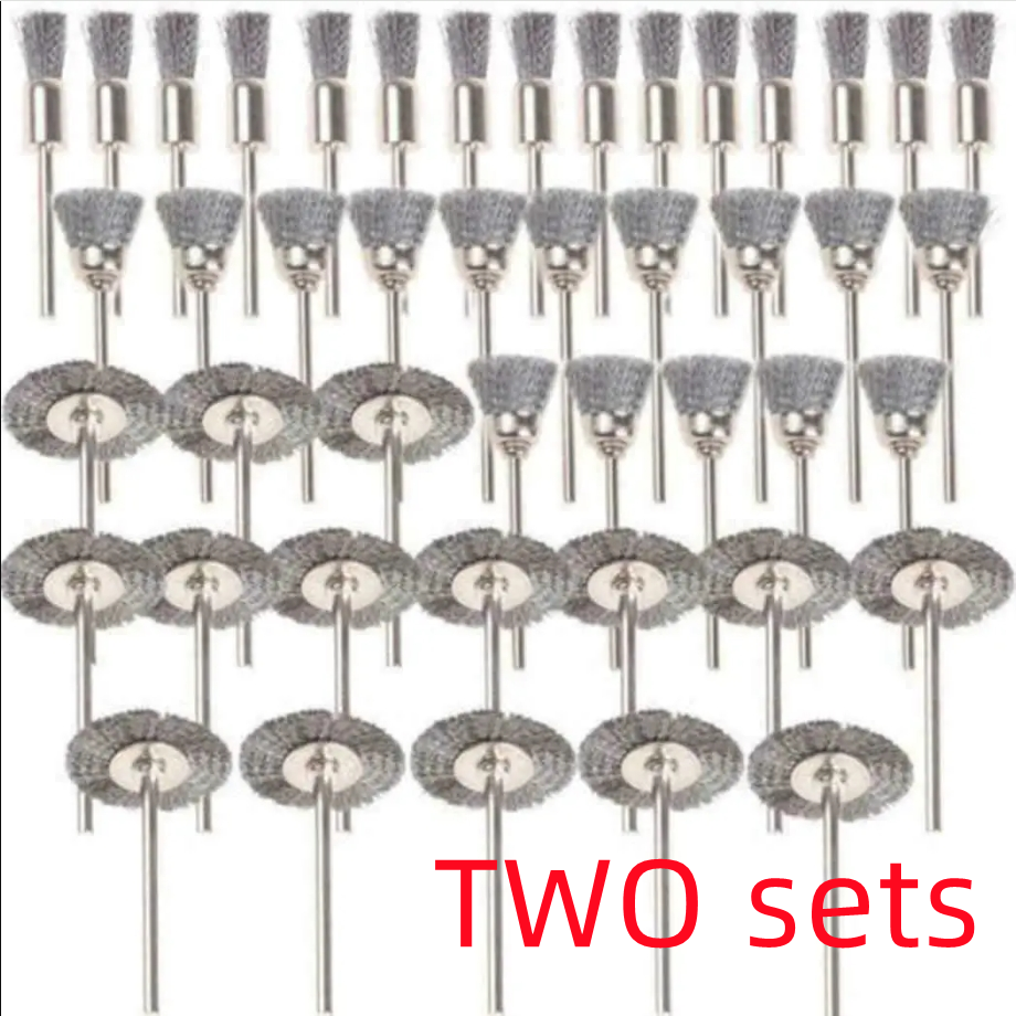 US 45X Stainless Steel Wire Wheel Brushes Set for Dremel Rotary Die Grinder