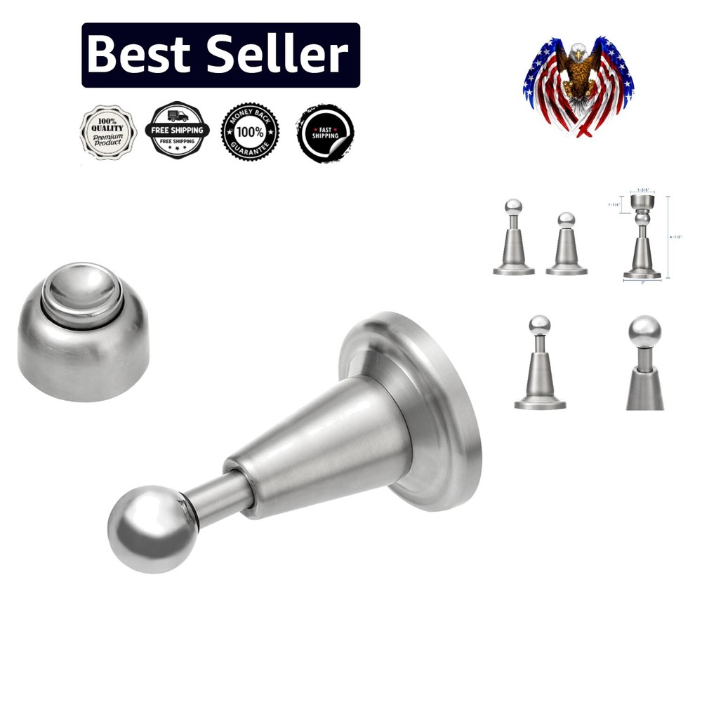 Premium Soft-Catch Magnetic Door Guards - Stainless Steel Brushed Nickel 2-Pack