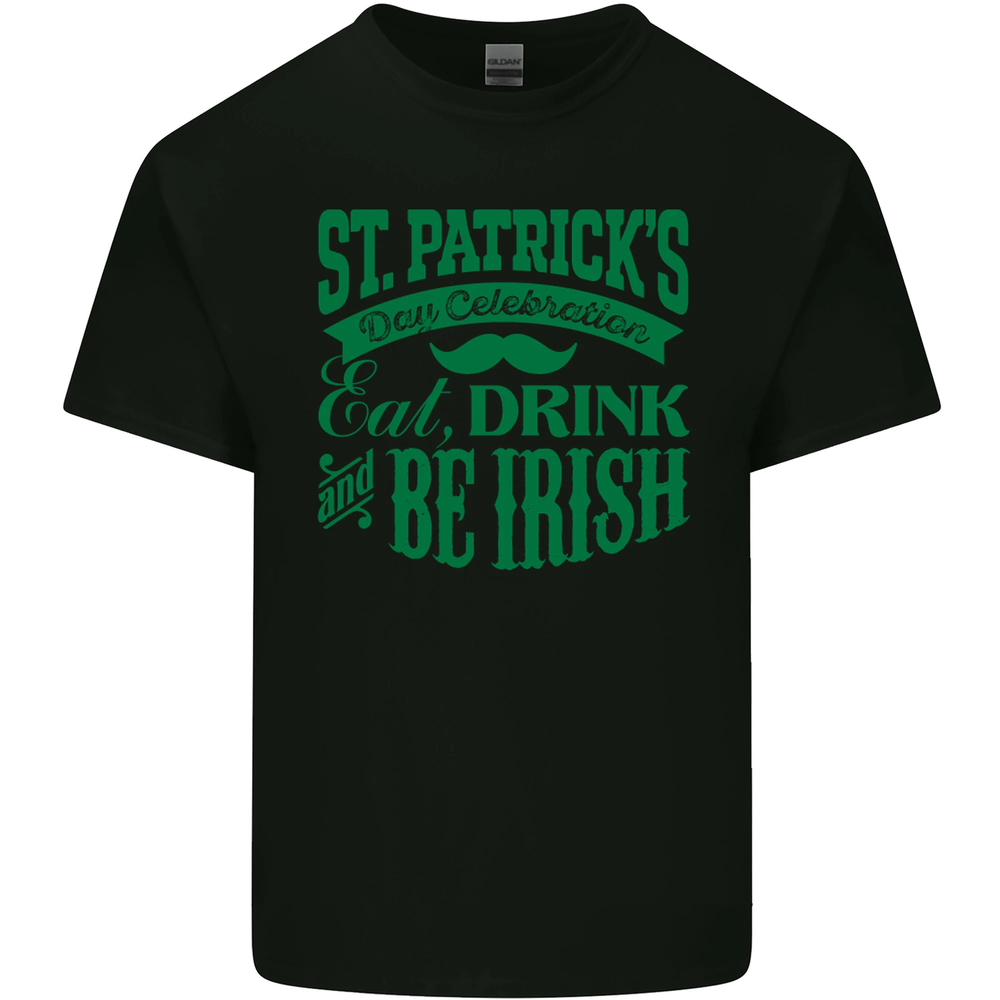 St Patricks Day Eat Drink Be Irish Beer Mens Cotton T-Shirt Tee Top