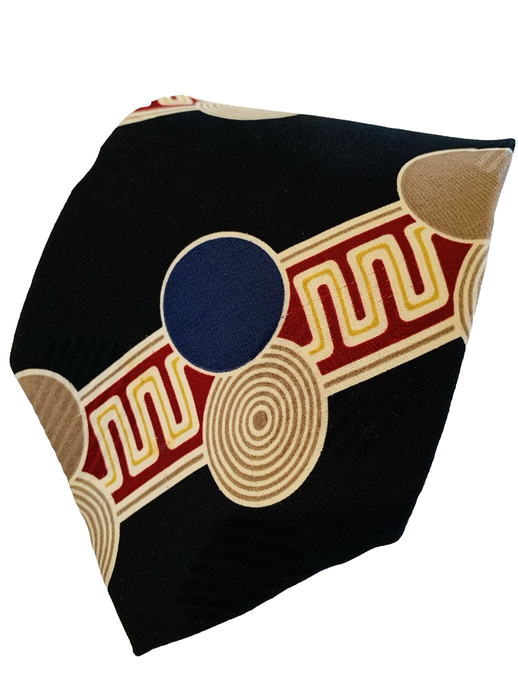 VINTAGE JOHN HENRY Black Silk Tie 3.75 Inch Wide 55 Inches Long