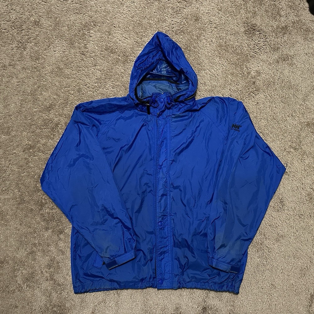 Helly Hansen Mens XL Blue Hooded Ski Jacket Packable for Outdoor Adventures  