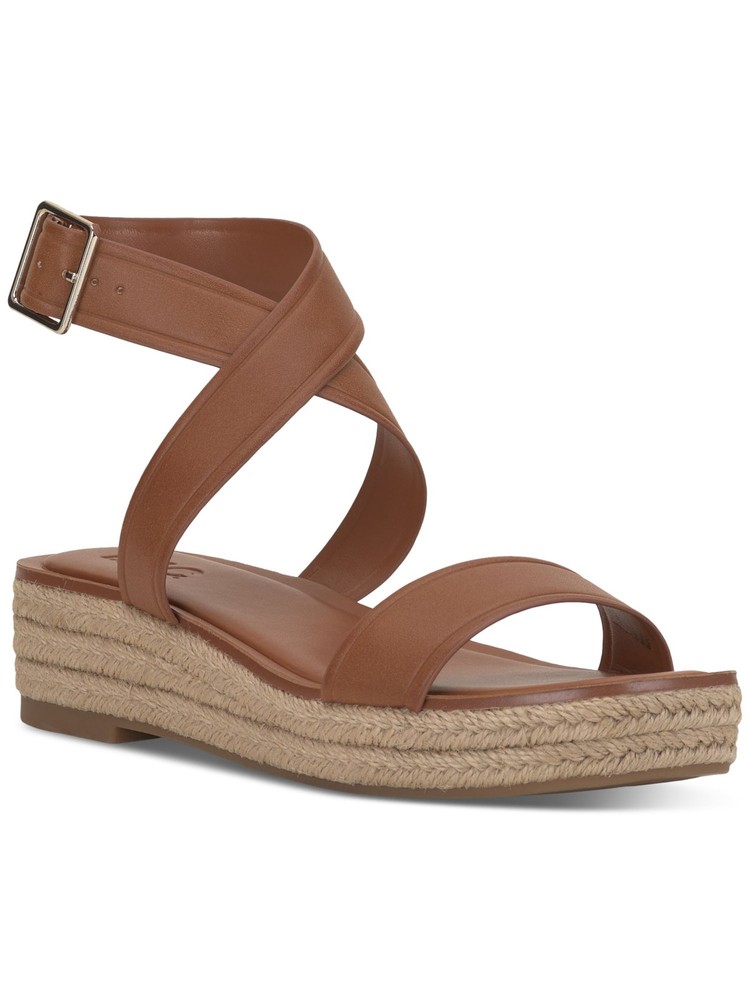 INC Womens Brown 1 Platform Padded Havilah Open Toe Wedge Espadrille Shoes 8.5 M