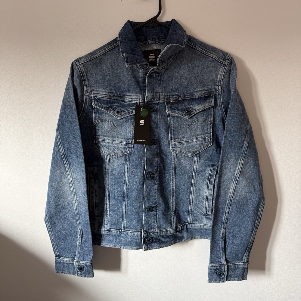 Men’s G-Star RAW Arc 3D Denim Jean Jacket Size Medium Blue Pockets NWT