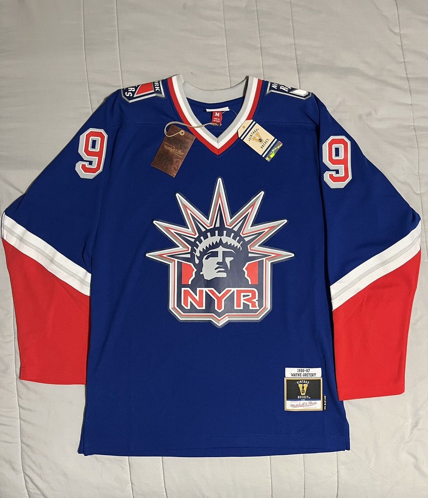 New York Rangers Wayne Gretzky Mitchell & Ness Blue Line 1996/97 Jersey Men Sz L
