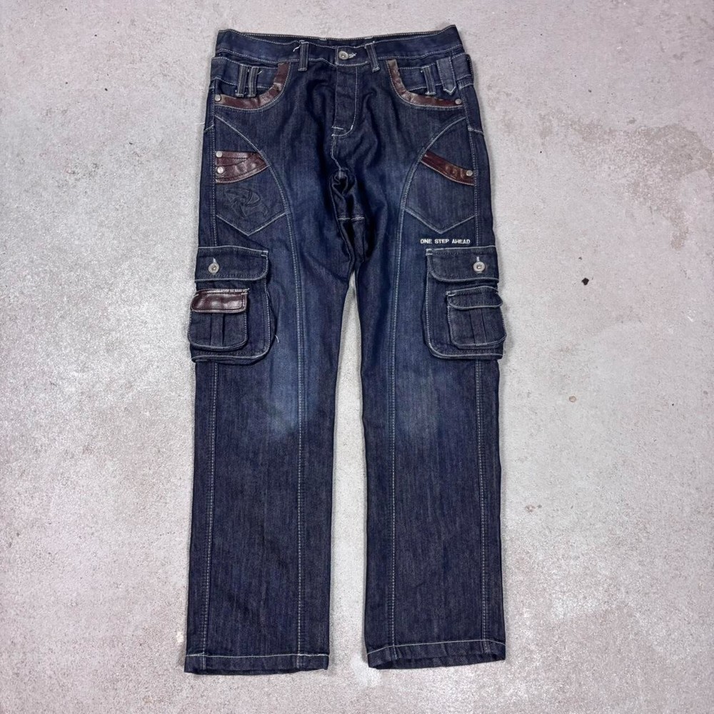 Vintage y2k 90s avant garde affliction style opium cargo jeans