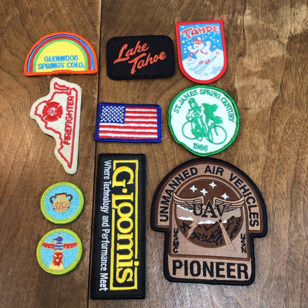 vintage iron on patches lot