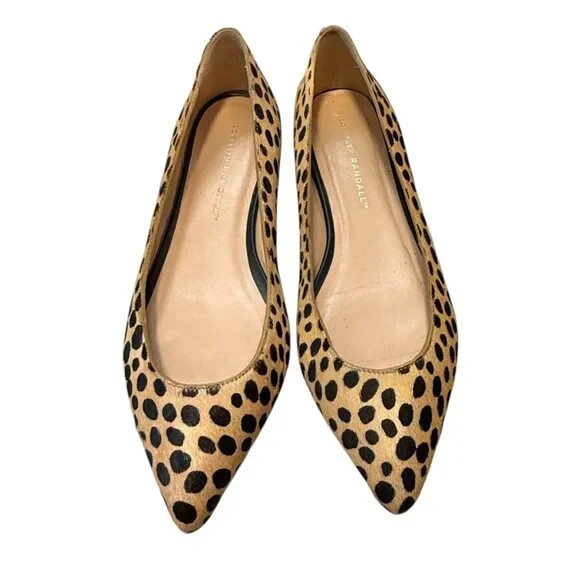 Loeffler Randall Tuckernuck Animal Print Calf Hair Pointed Toe Flats size 8