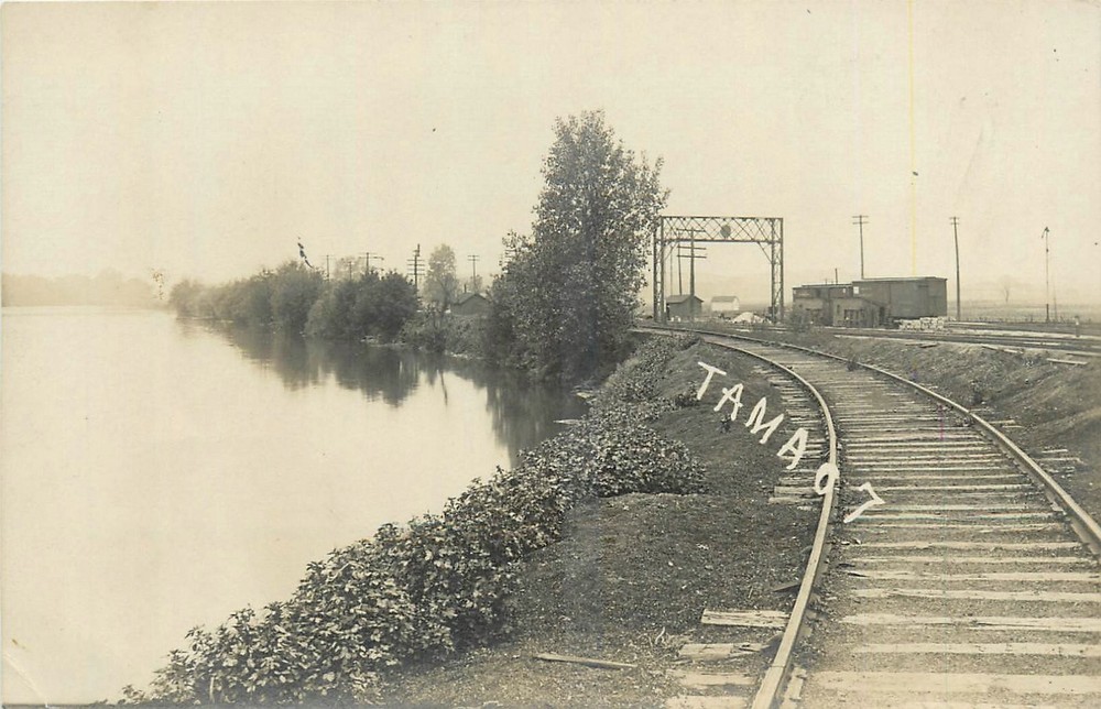 c1910 Tama Iowa Railroad Bridge Tama Arizona RPPC Postcard 25-11620