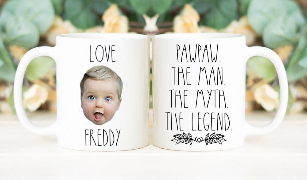Pawpaw The Man The Myth The Legend Coffee Mug Custom Face Mug Personalized With