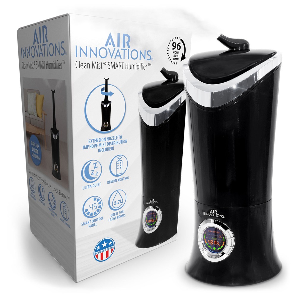 Air Innovations MH-701BA Smart Humidifier Black Clean Mist Ultrasonic  
