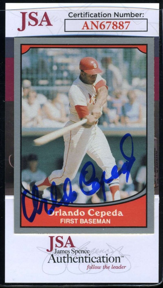 Orlando Cepeda JSA Coa Signed 1990 Pacific Legends Autograph