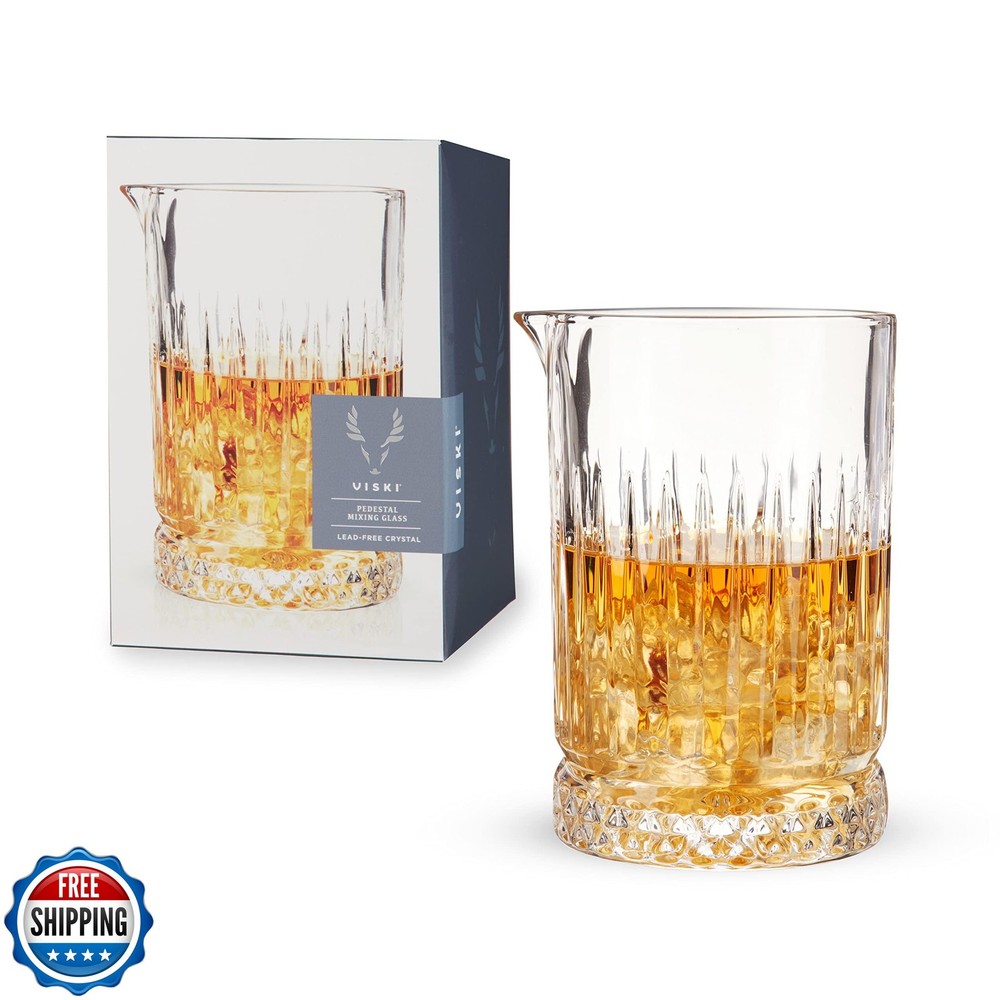 Crystal Pedestal Mixing Glass for Cocktails like Manhattan and Martini