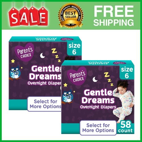 2 x Parent's Choice Gentle Dreams Overnight Diapers, Size 6, Total 116 Count