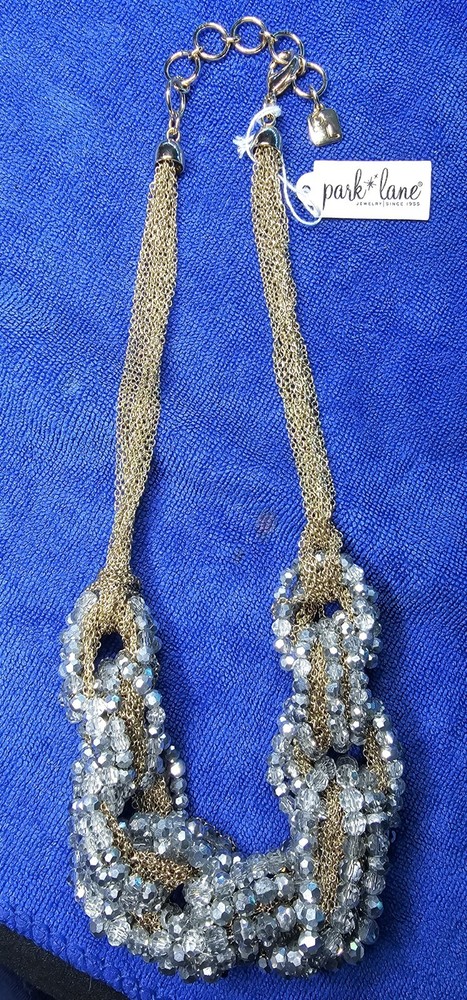 ✨ Park Lane Crystal Bead & Gold Chain Statement Necklace NWT | Glam Fashion...
