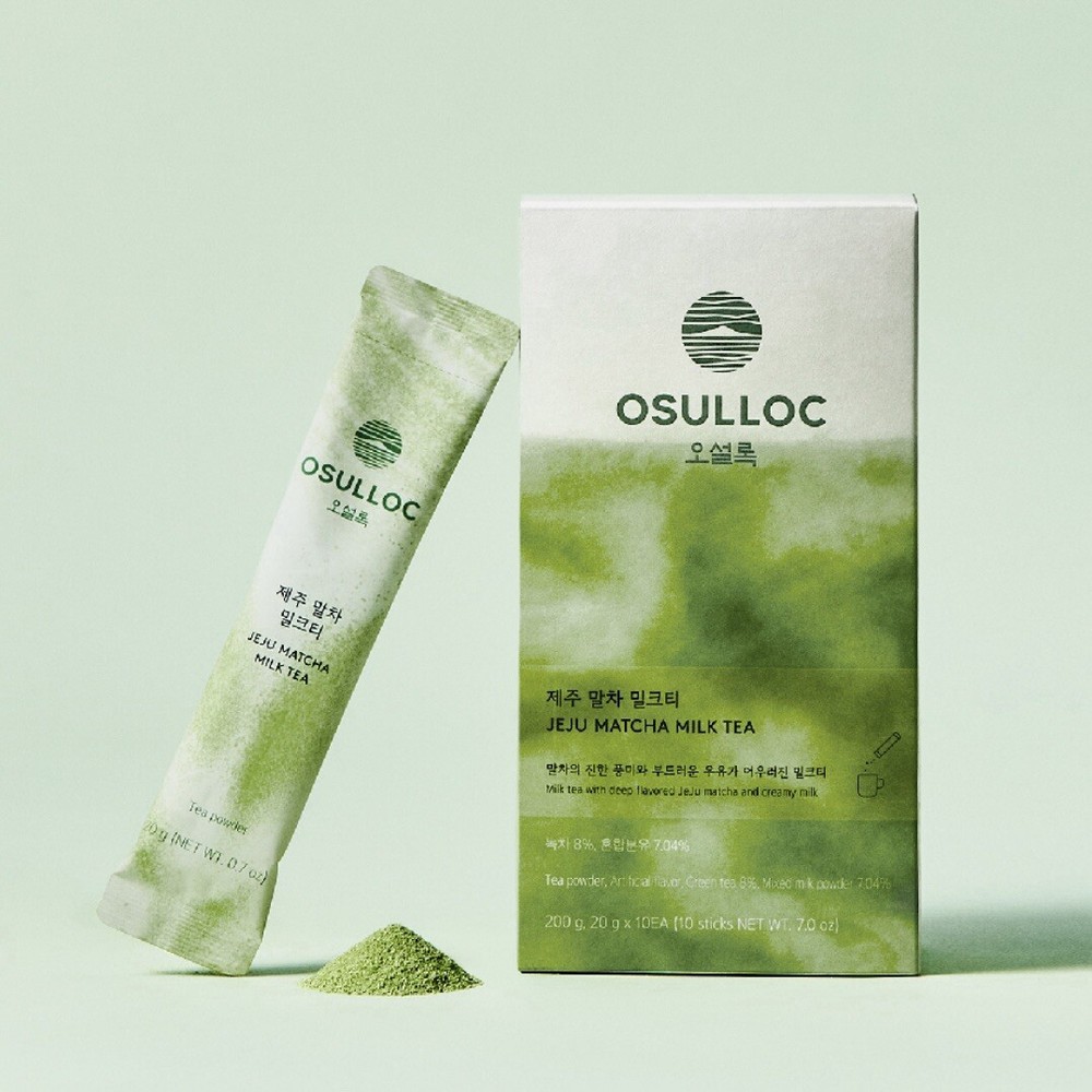 Osulloc Jeju Matcha Milk Tea Latte Powder Sticks 17g x 10 Green Tea Instant Drink