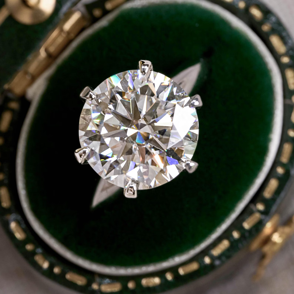 Cyber Monday 14k White Gold Solitaire 10Ct Lab Grown Diamond Ring For Women's-image