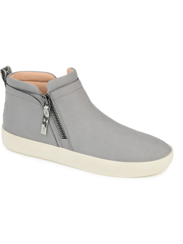 JOURNEE COLLECTION Womens Gray Frankie Toe Platform Athletic Sneakers 8.5 M