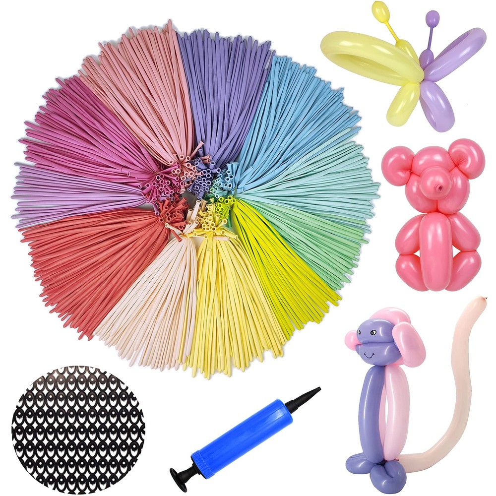 100Pcs 260 Qualatex Balloons with Hand Pump Kit for Professional Use