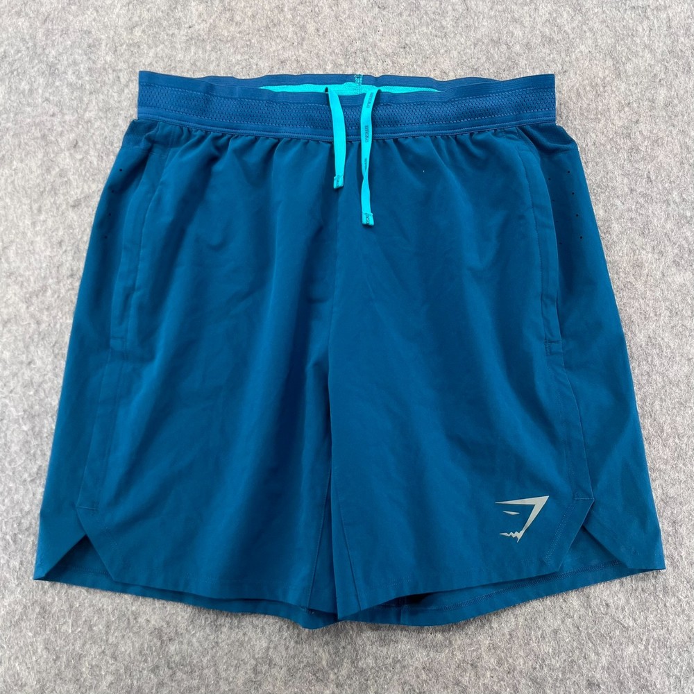 Gymshark Mens S Training Shorts Blue Athletic Gym Workout Running Lightweight