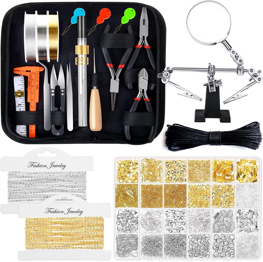 Professional-Grade Jewelry Making Kit with 1857 Quality Findings & Pliers