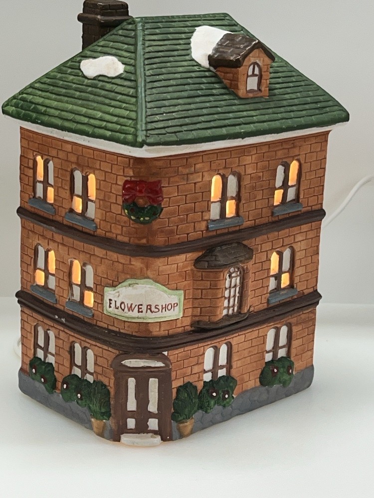 Dickens Collectables Holiday Expressions Illuminated Flower Shop Village House