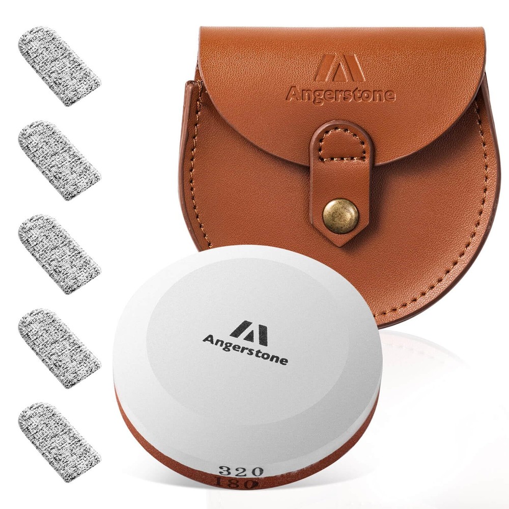 Round Dual Grit Sharpening Stone Axe Blade Edge Sharpener Puck Hand Tool