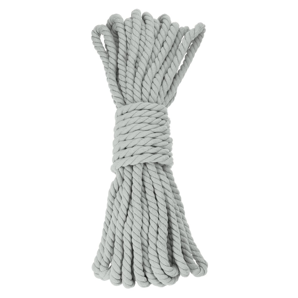 0.5 Inch 50 Feet Macrame Cord, Cotton Cord Rope String - White Grey