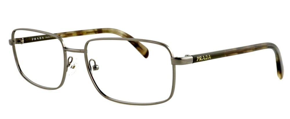 Prada VPR51N 5AV-1O1 57mm Gunmetal Gray Havana Eyeglasses Frames Made in Italy  