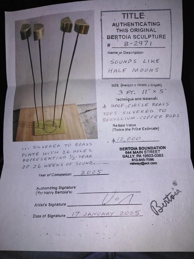 Val Bertoia B-2971  Half Moon Sounding Sculpture