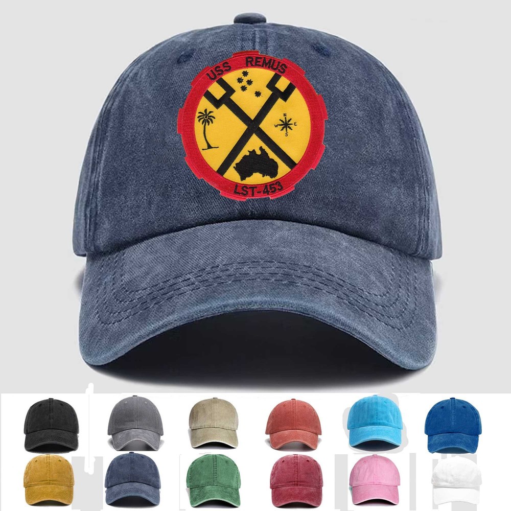Custom Embroidered Hat LST-453 USS Remus, Veteran Cap, Trucker Hat, Gift Idea