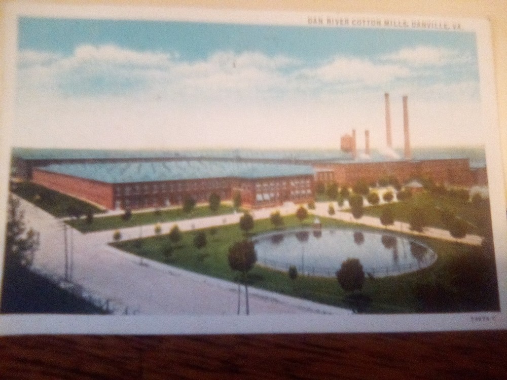 postcard Dan River Cotton Mill , Danville ,Va. posted 1939