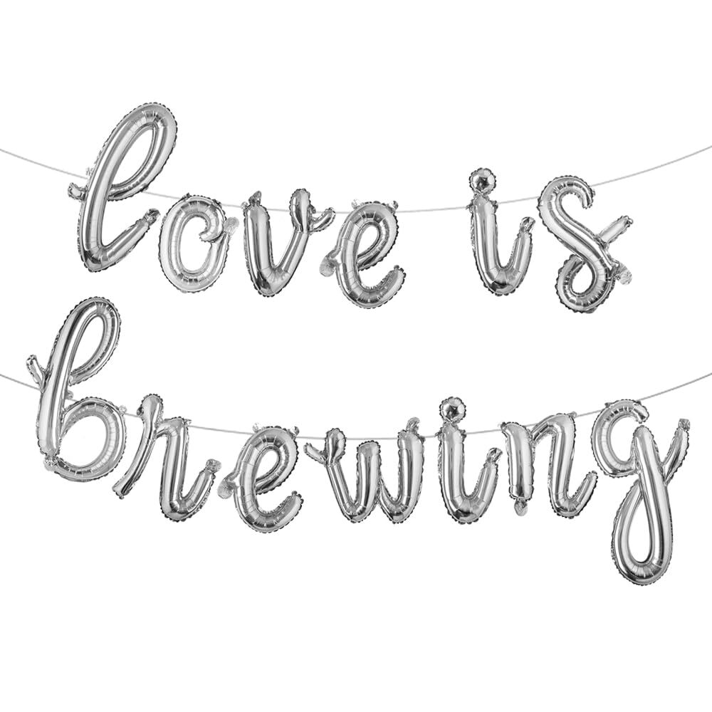 Love is Brewing Multicolor BalloonsCoffee Themed Bar Bridal Shower Supplies W...