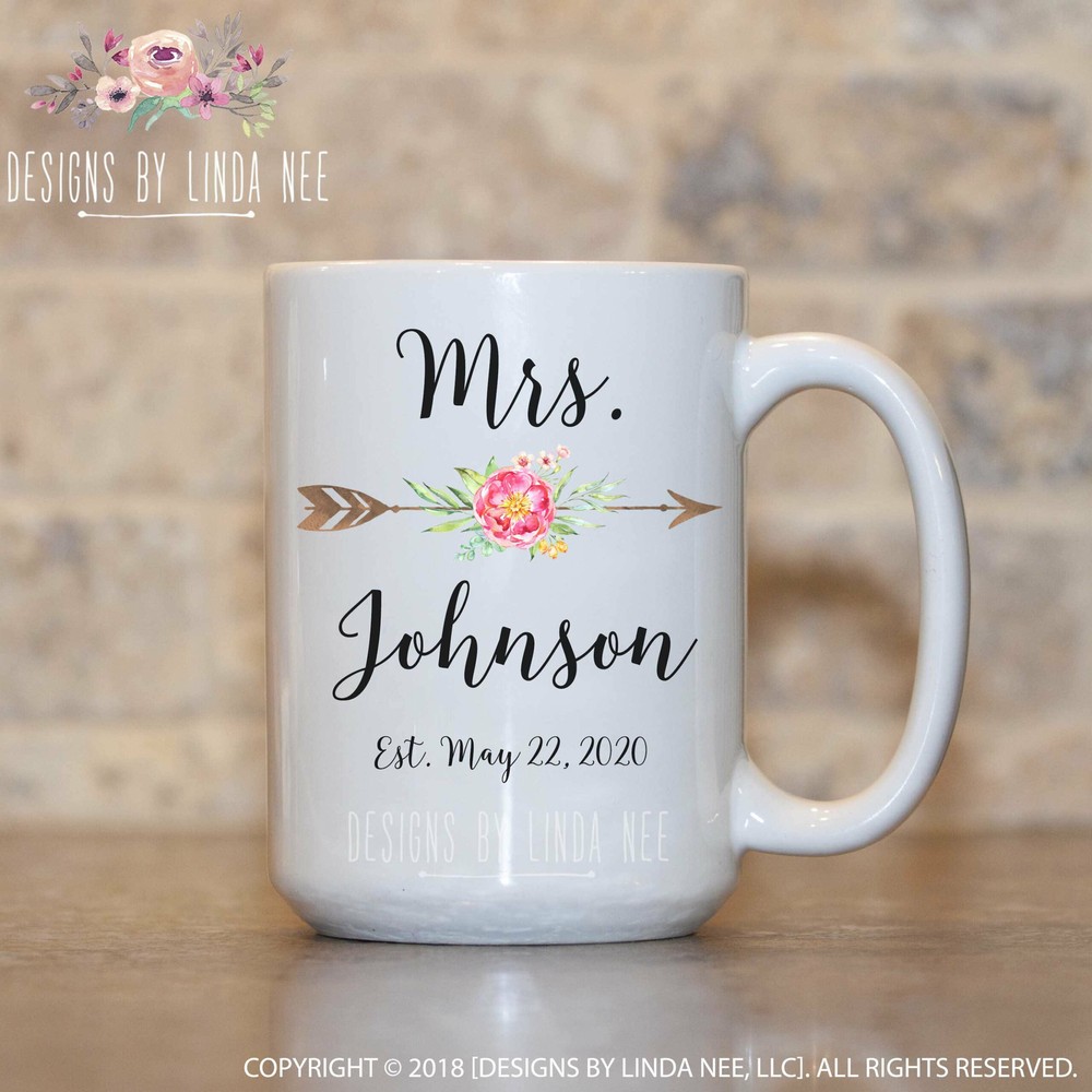 Mrs. Mug Mrs. Wedding Mug Personalized Mrs. Mug Gift For Bride Wedding Gift