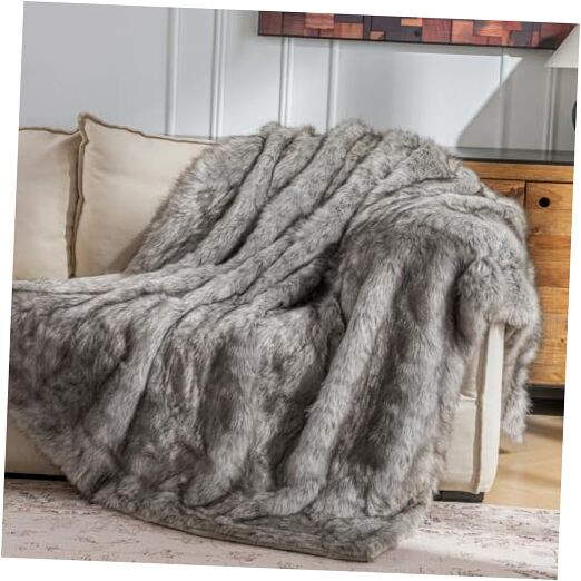 Luxury Faux Fur Blanket, Warm Long Pile Fur Blanket, Super Thick Throw Blanket