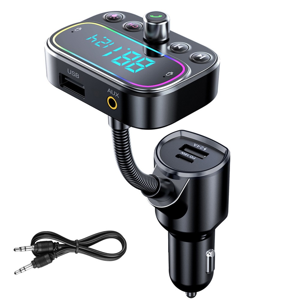 Bluetooth FM Transmitter for Car with 3 USB Ports Wireless Charging AUX Adapter