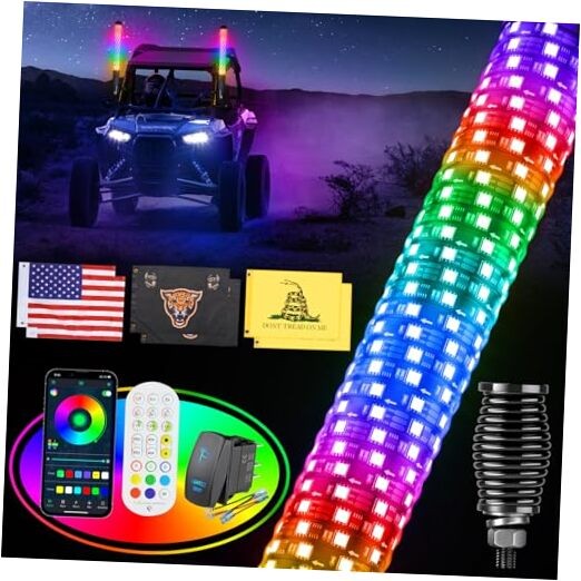 2FT Fat Whip Lights for UTV ATV with Spring Base, Led Fatty Whip Light 2FT-1PC