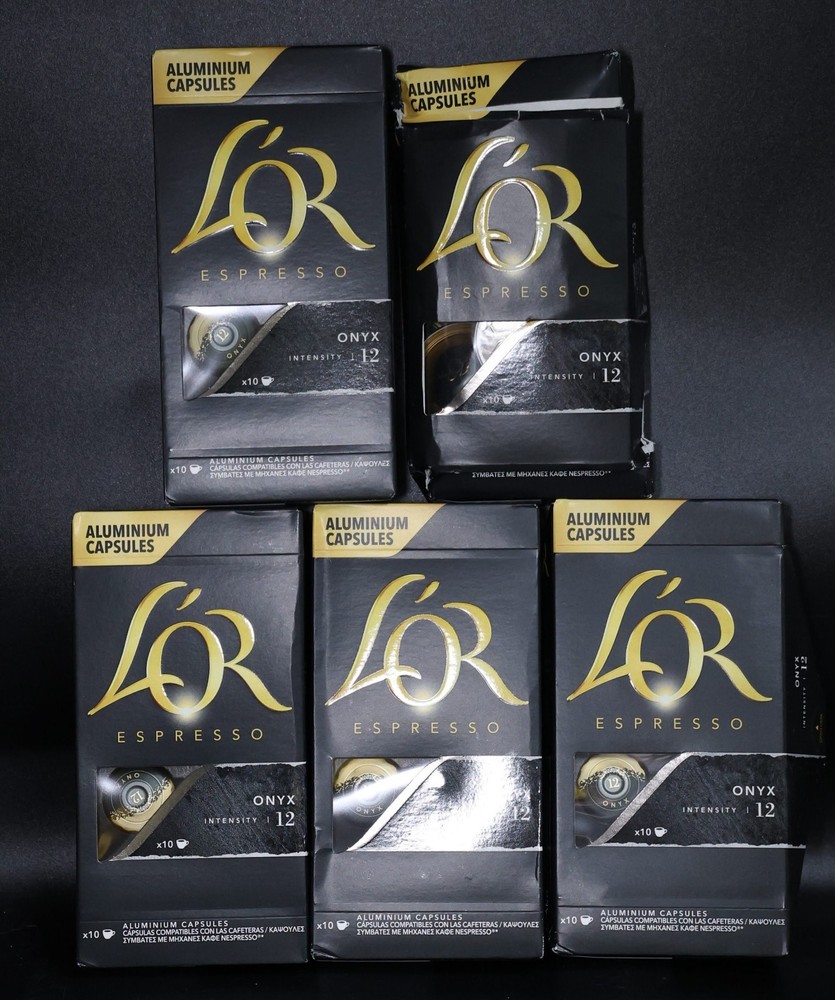 L'OR Espresso -  Onyx, Level 12 Intensity Dark Roast, EX: 5/26 *50 CAPSULES*
