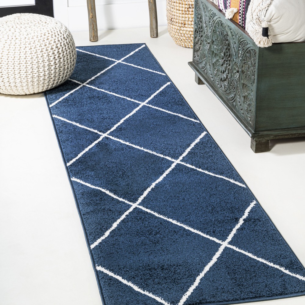 Jonathan Y Supersoft Blue 2x10 Polypropylene Rug - Soft LED Lighting