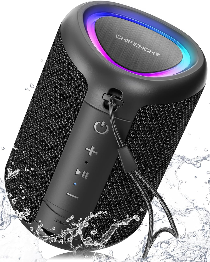 Portable Bluetooth Speaker with Lights, Stocking Stuffers, Powerful Crystal Clea