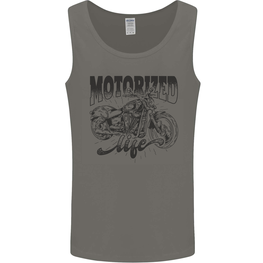 Motorized Life Biker Motorbike Motorcycle Mens Vest Tank Top