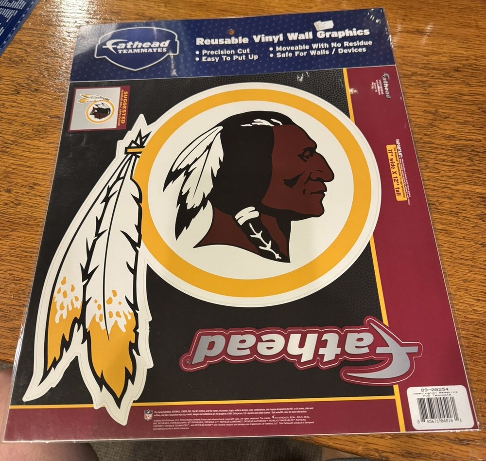 Washington Redskins Fathead 11” Wide X 12” Tall