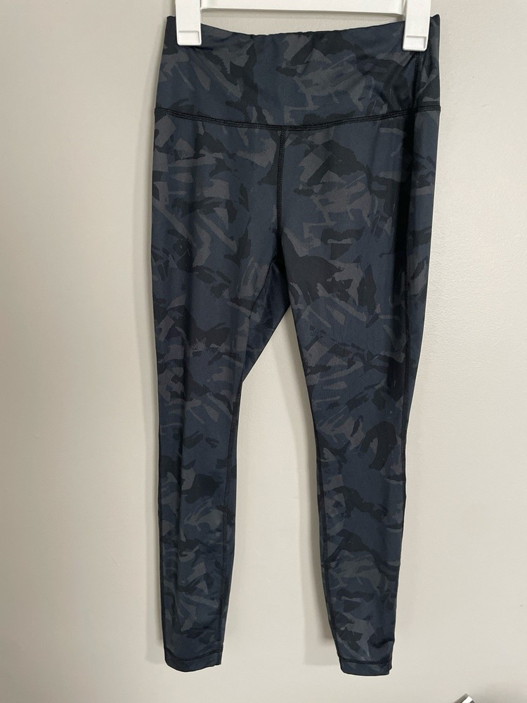 Avia Ankle Leggings Camouflage Black Gray Stretch S (4-6) Women