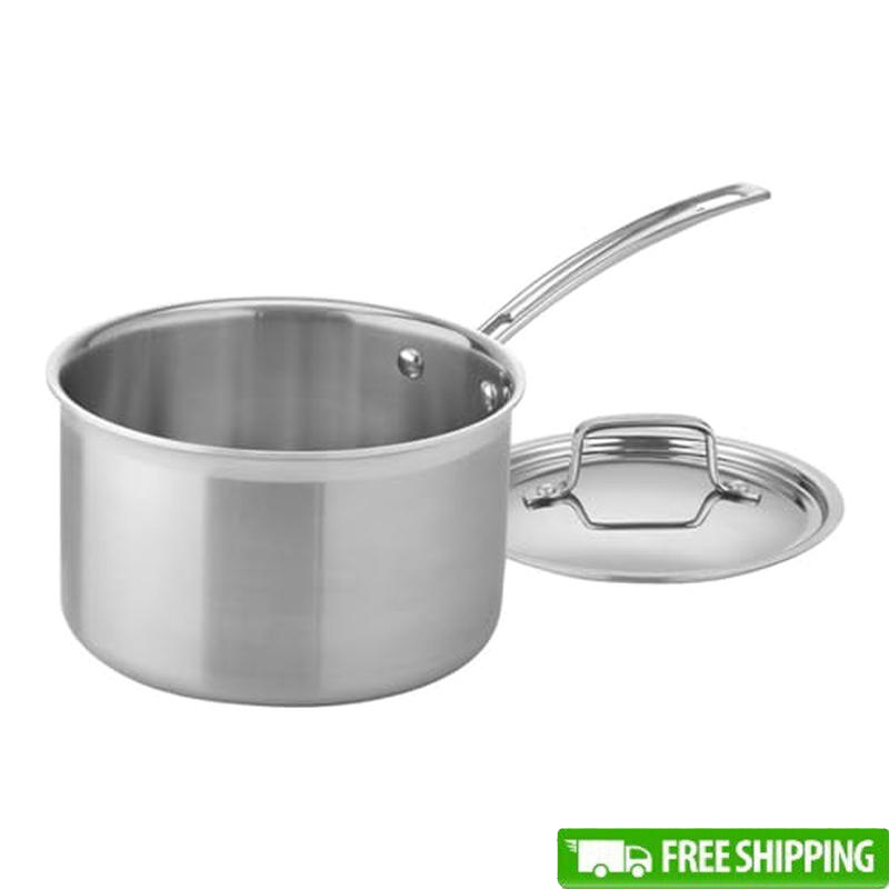 Triple Ply Stainless Steel Skillet with Even Heat Distribution and Cool Grip Handle