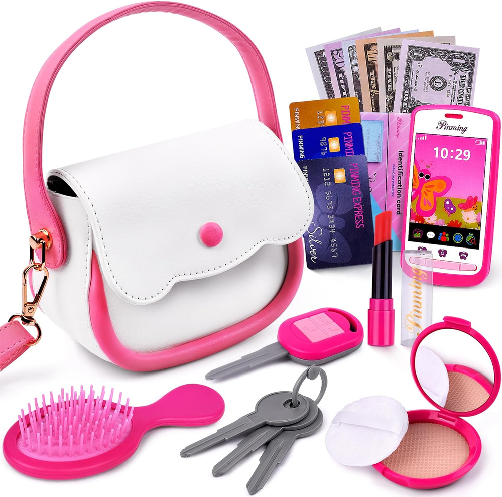 Play Purse for Little Girls Toys - Toddler Purse Set Pretend Play Makeup Toys fo